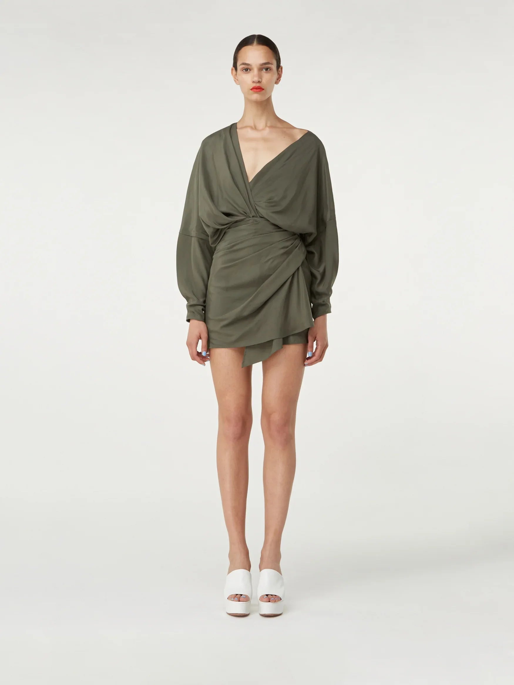 Asuka Camouflage – Draped Silk Mini Dress Asuka Camouflage – Draped Silk Mini Dress