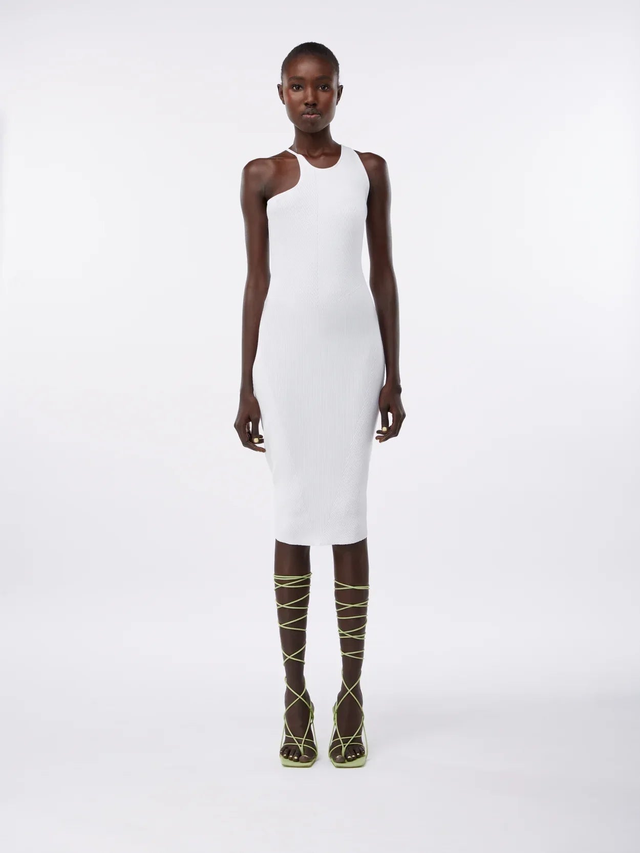 Altea White – Rayon Blend Knit Midi Dress Altea White – Rayon Blend Knit Midi Dress