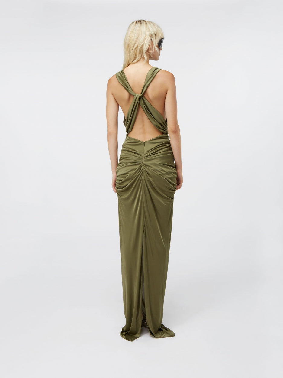 long maxi green sheer dress