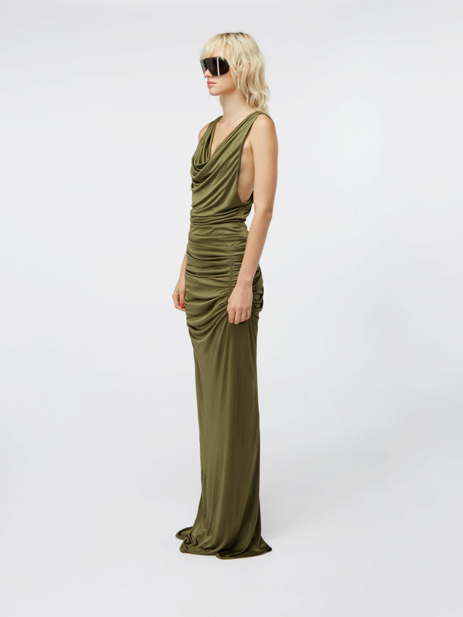 long maxi green sheer dress