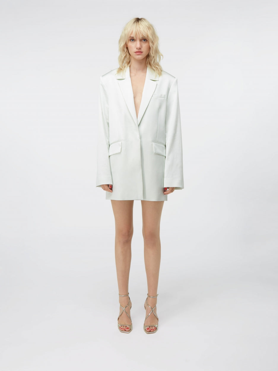 satin white oversized blazer