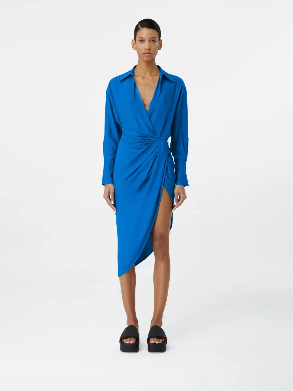 Puno Lapis – Long-Sleeve Silk Midi Dress Puno Lapis – Long-Sleeve Silk Midi Dress