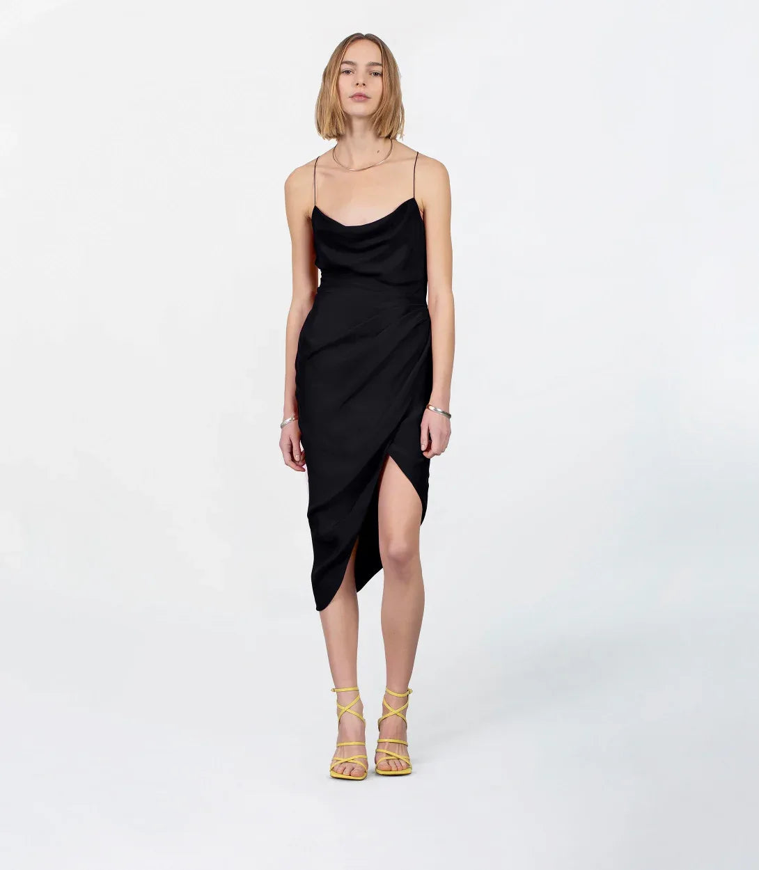 Shiroi Midi Black Silk Midi Dress | GAUGE81 GAUGE81 Shiroi Midi Black Silk Midi Dress | GAUGE81 GAUGE81