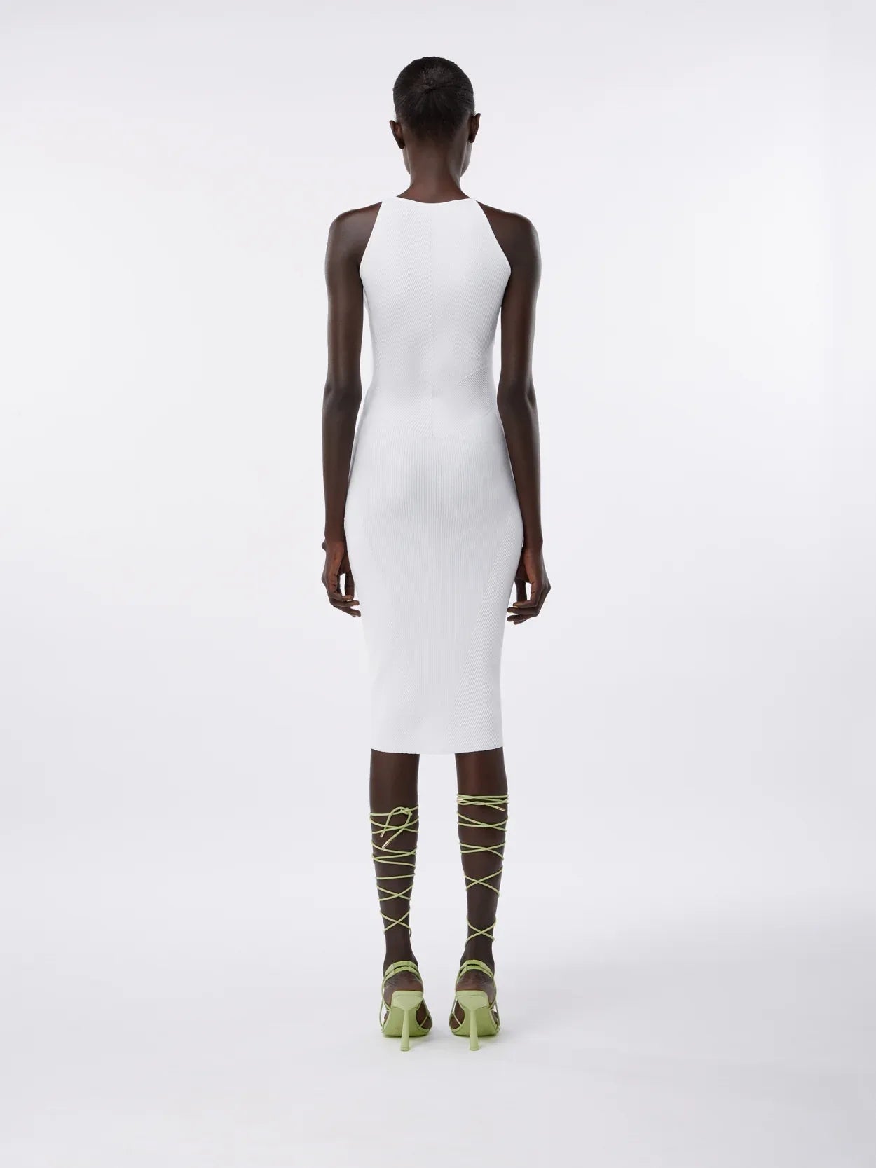 knit midi dress white Zandie Cashmere Blend Knit Midi Dress - Ivory