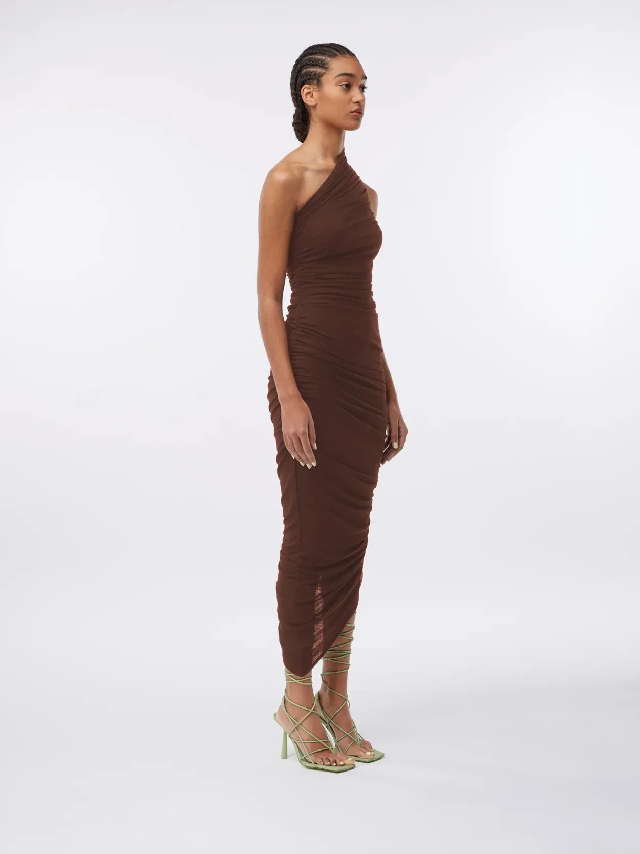 Ira Chocolate Brown One-Shoulder Viscose Maxi Dress | GAUGE81 GAUGE81 Ira Chocolate Brown One-Shoulder Viscose Maxi Dress | GAUGE81 GAUGE81