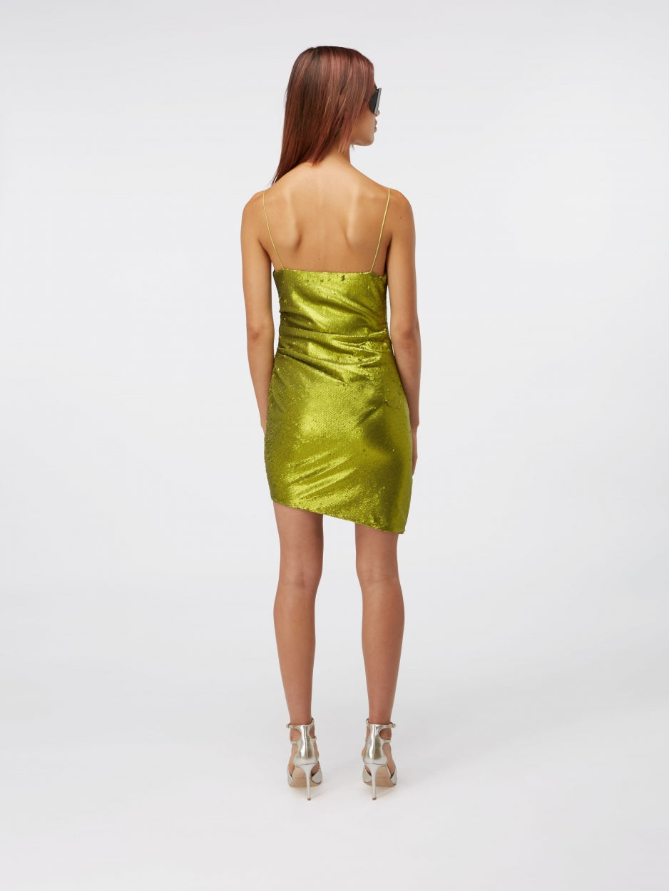 green mini sequin dress
