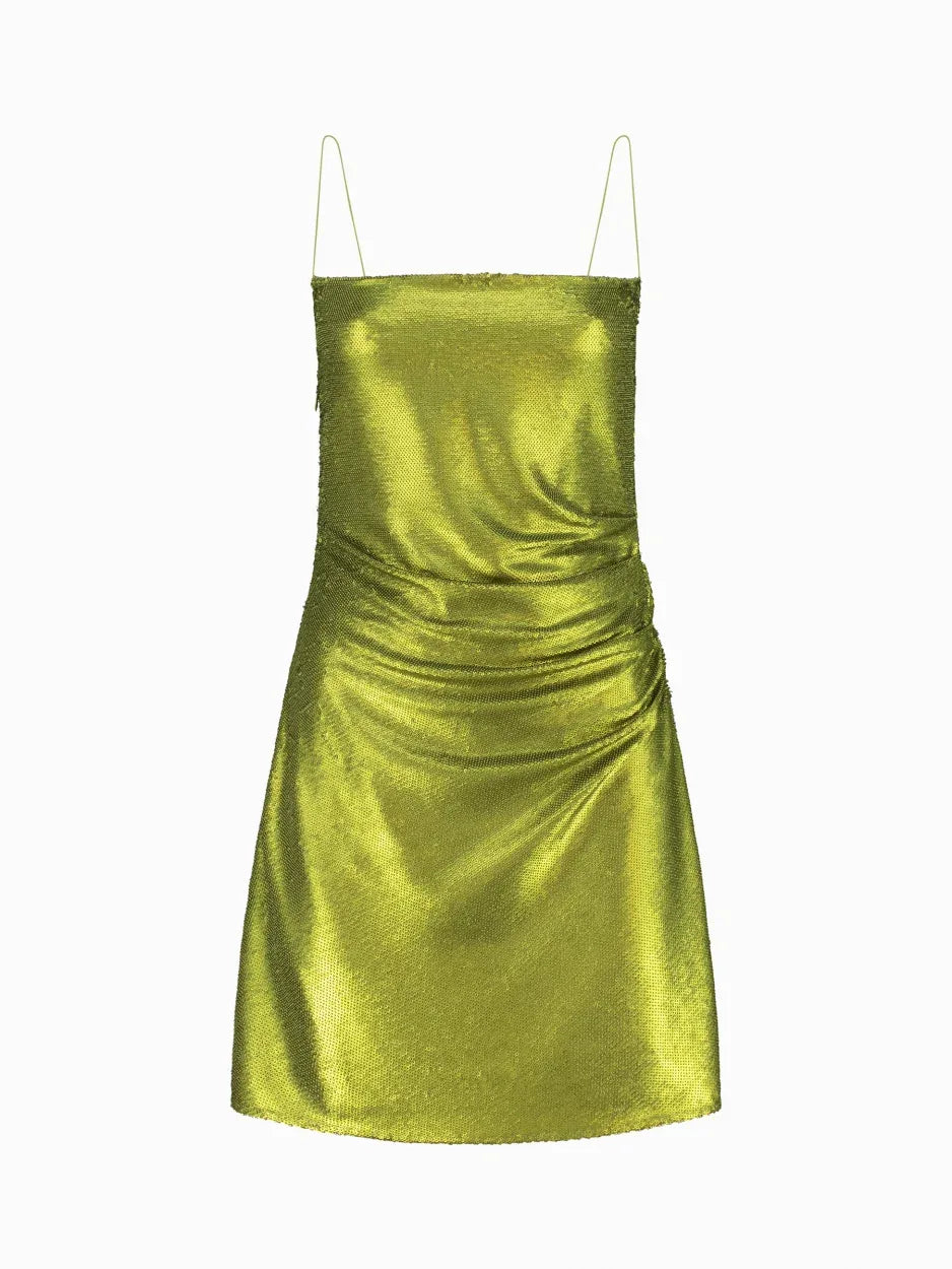 gauge81 green dress Almora Snake Eye Sequin Mini Dress