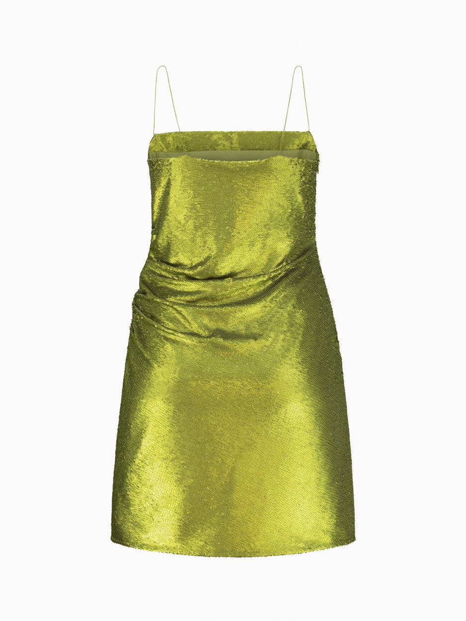 green mini sequin dress