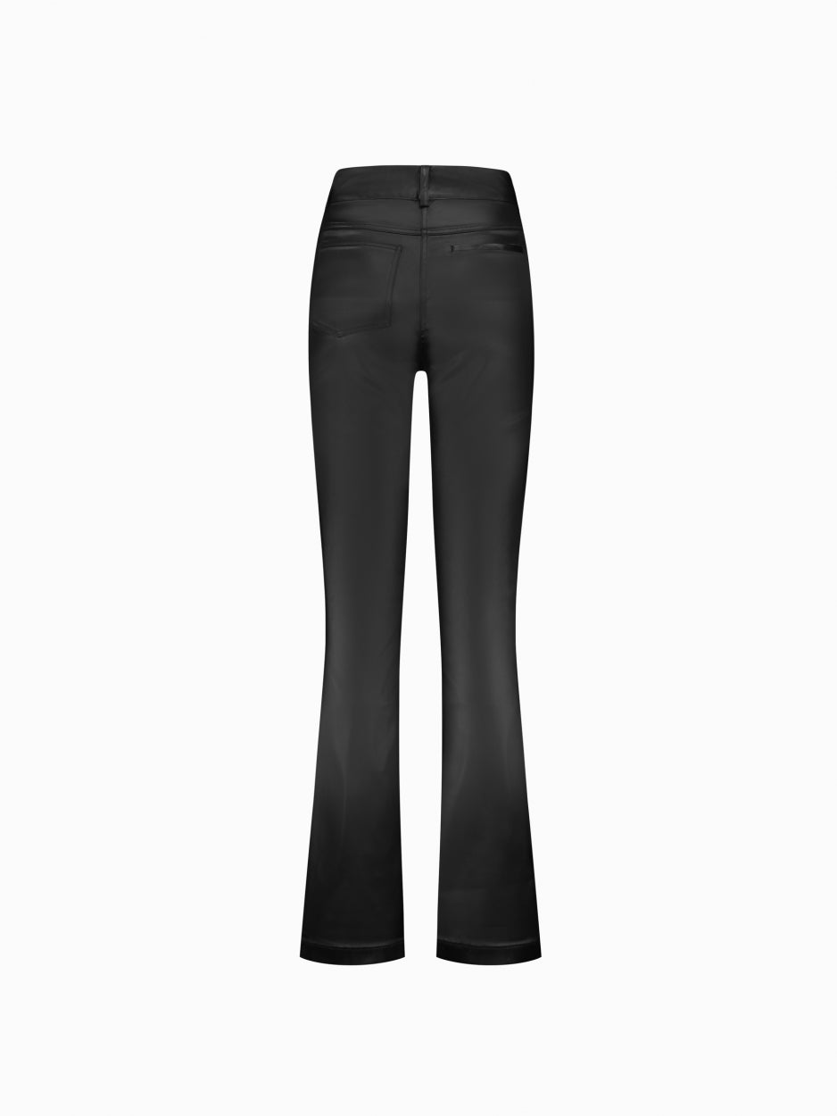 black mid rise flared jeans