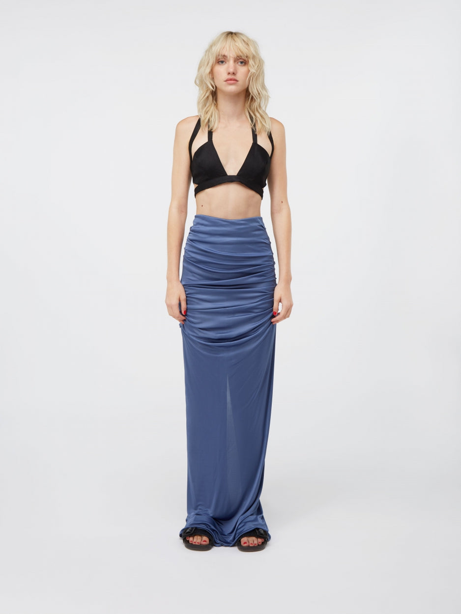 dark blue long maxi skirt
