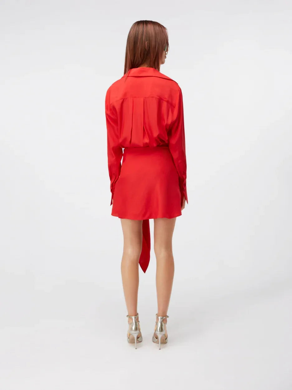 gauge81 shirt dress GAUGE81 Women's Naha Silk Minidress - Hot Pink
