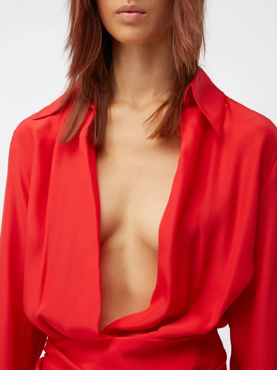 gauge81 red dress GAUGE81 Gravia Silk Mini Dress | Red