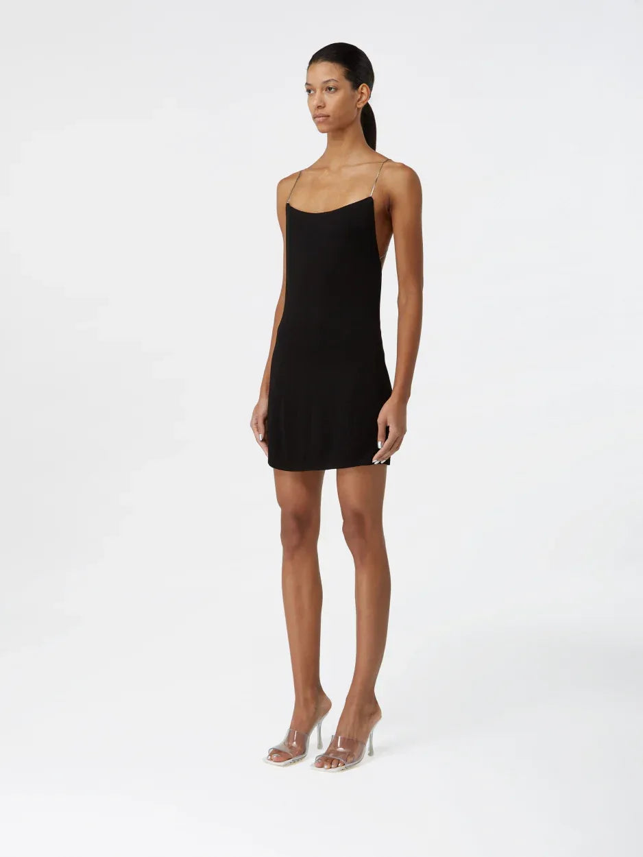 Hira Short Black Strappy Silk Mini Dress | GAUGE81 Black / 34 Hira Short Black Strappy Silk Mini Dress | GAUGE81 Black / 34
