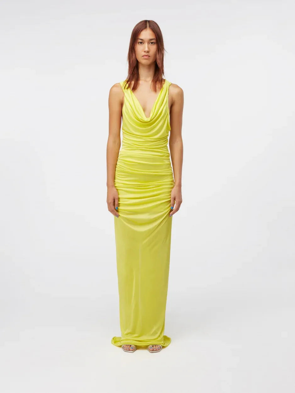 long snake dress Ina Eye – Draped Jersey Maxi Draped Crepe Gown with and 36 hips Color:Espresso sept12launch