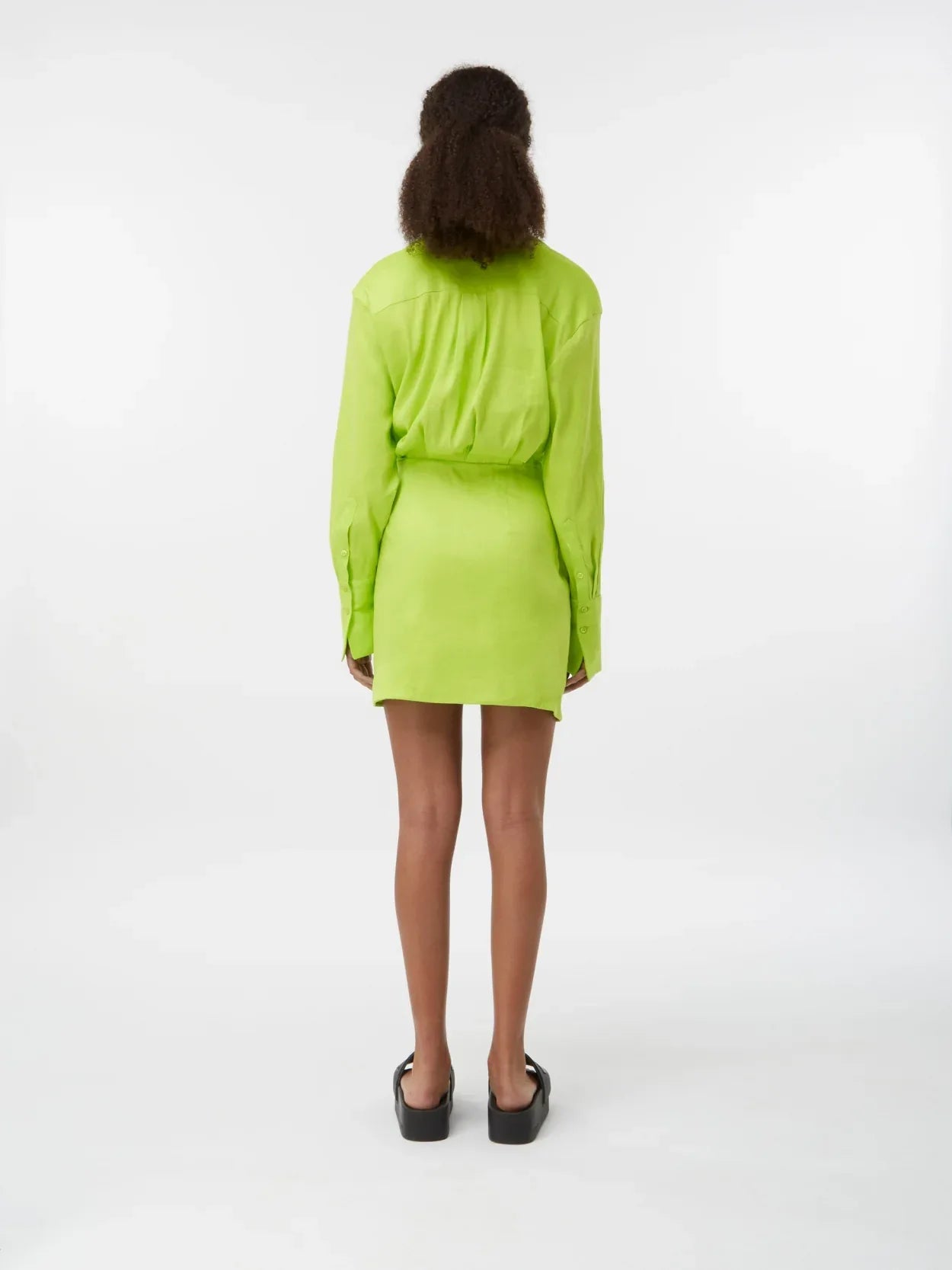 Naha Linen Bright Green Linen Mini Dress | GAUGE81 Bright Green / 34 Naha Linen Bright Green Linen Mini Dress | GAUGE81 Bright Green / 34