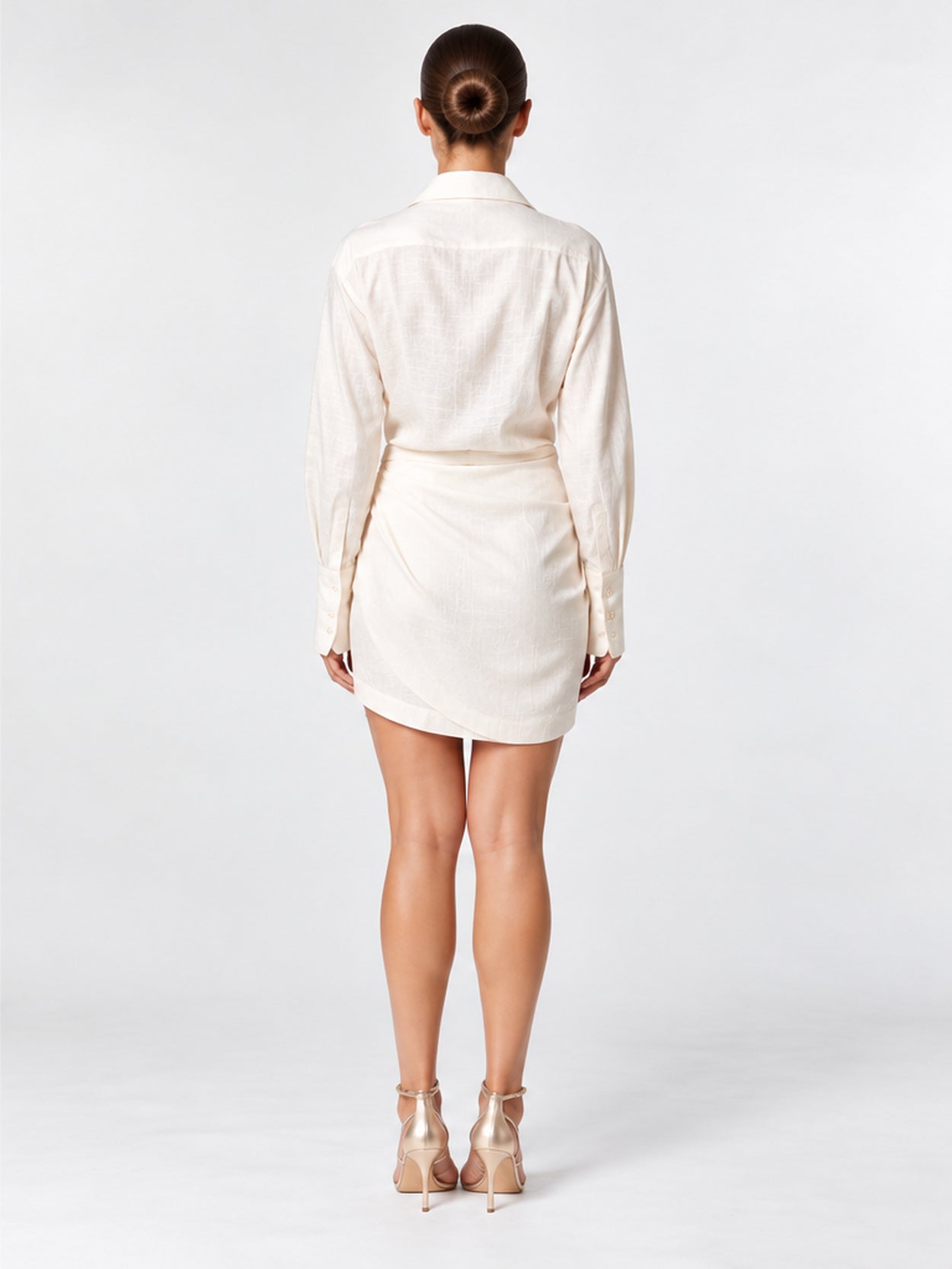 Naha Ivory – Linen Mini Shirt Dress GAUGE81