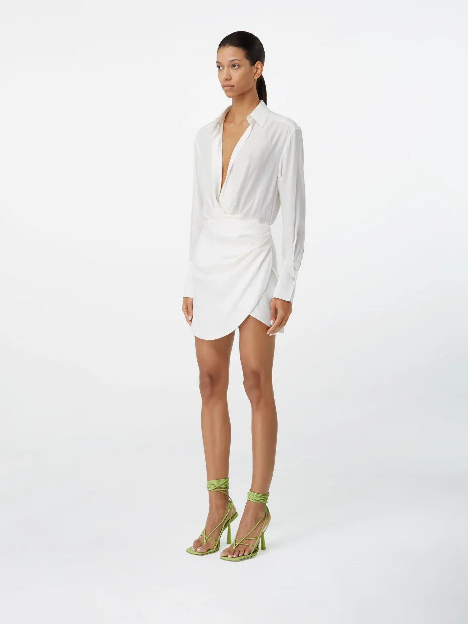 Naha Ivory Silk Mini Dress | GAUGE81 Ivory / 32 Naha Ivory Silk Mini Dress | GAUGE81 Ivory / 32
