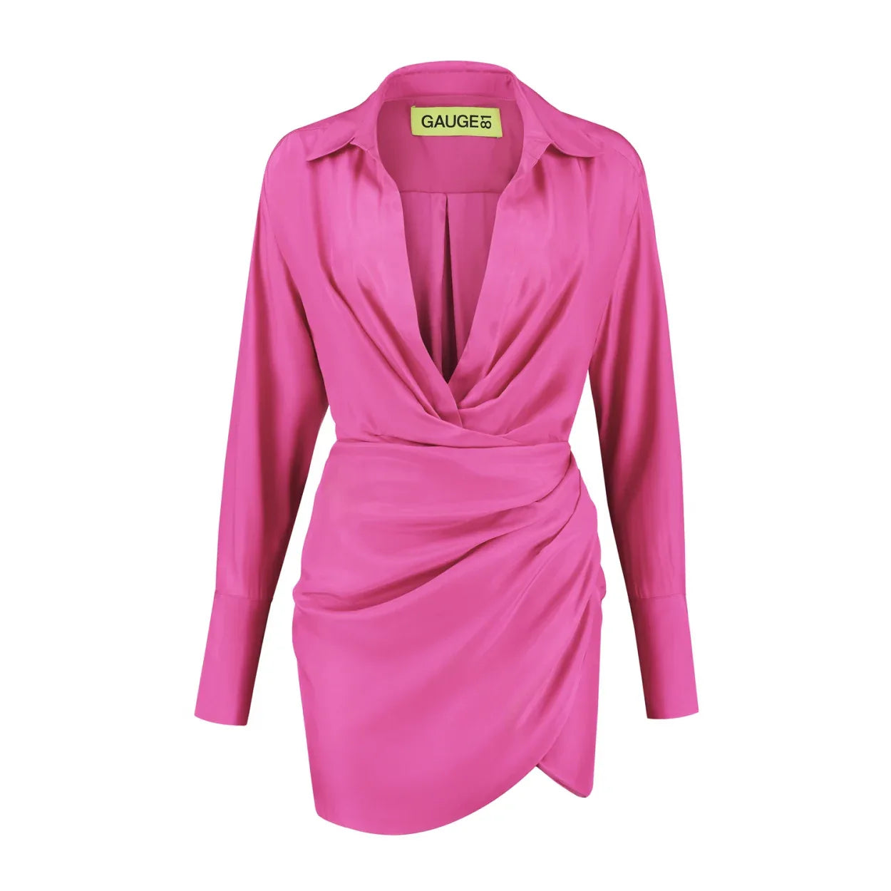 GAUGE81 Women's Naha Silk Minidress - Hot Pink - Size Small GAUGE81 Women's Naha Silk Minidress - Hot Pink - Size Small