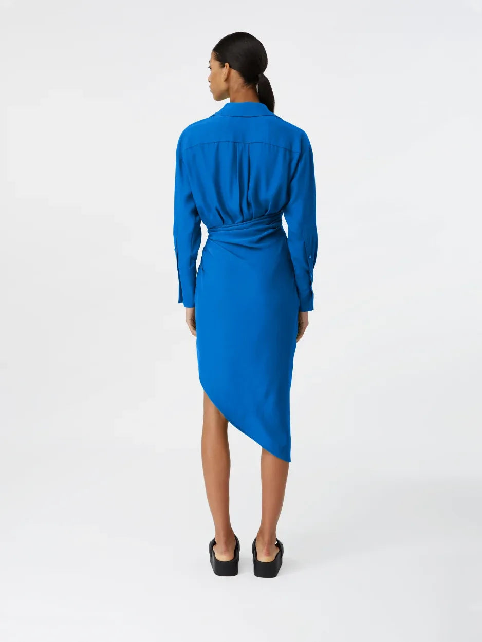 GAUGE81 Puno Silk-satin Midi Shirt Dress - Women - Blue Dresses