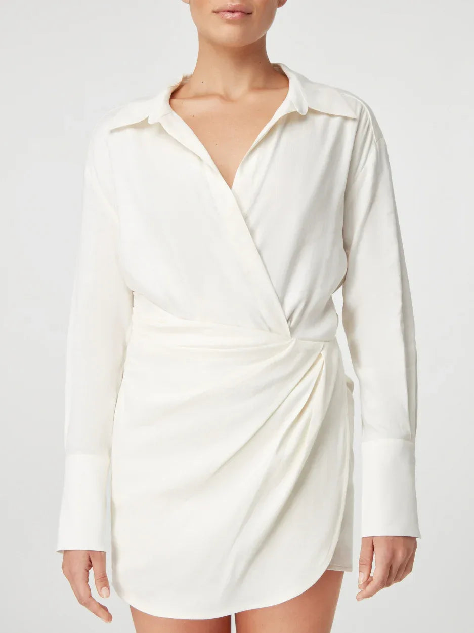 linen shirt mini dress Alaia Linen Shirt Mini Dress