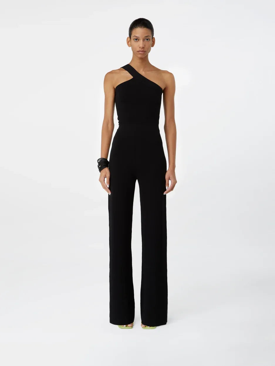 Rueda Black – Asymmetric Knit Jumpsuit | GAUGE81 – GAUGE81
