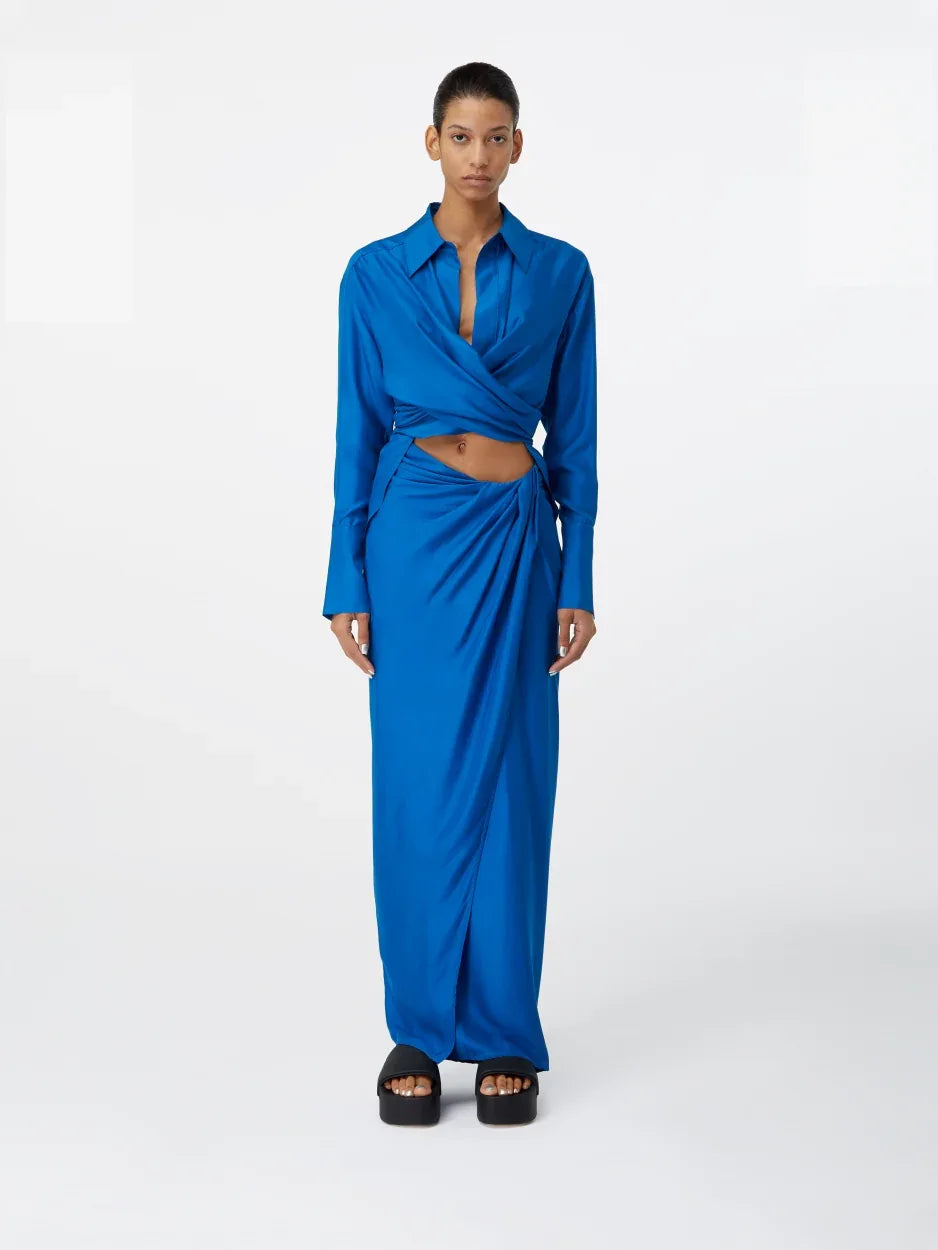 Sabinas Lapis – Silk Wrap Shirt | GAUGE81 – GAUGE81