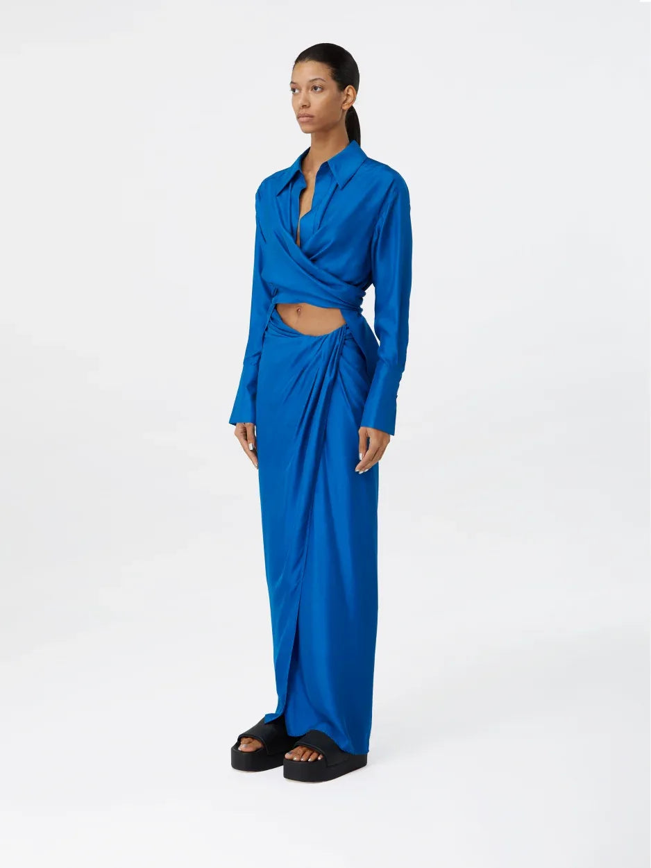 Sabinas Lapis Silk Wrap Shirt | GAUGE81 GAUGE81 Sabinas Lapis Silk Wrap Shirt | GAUGE81 GAUGE81