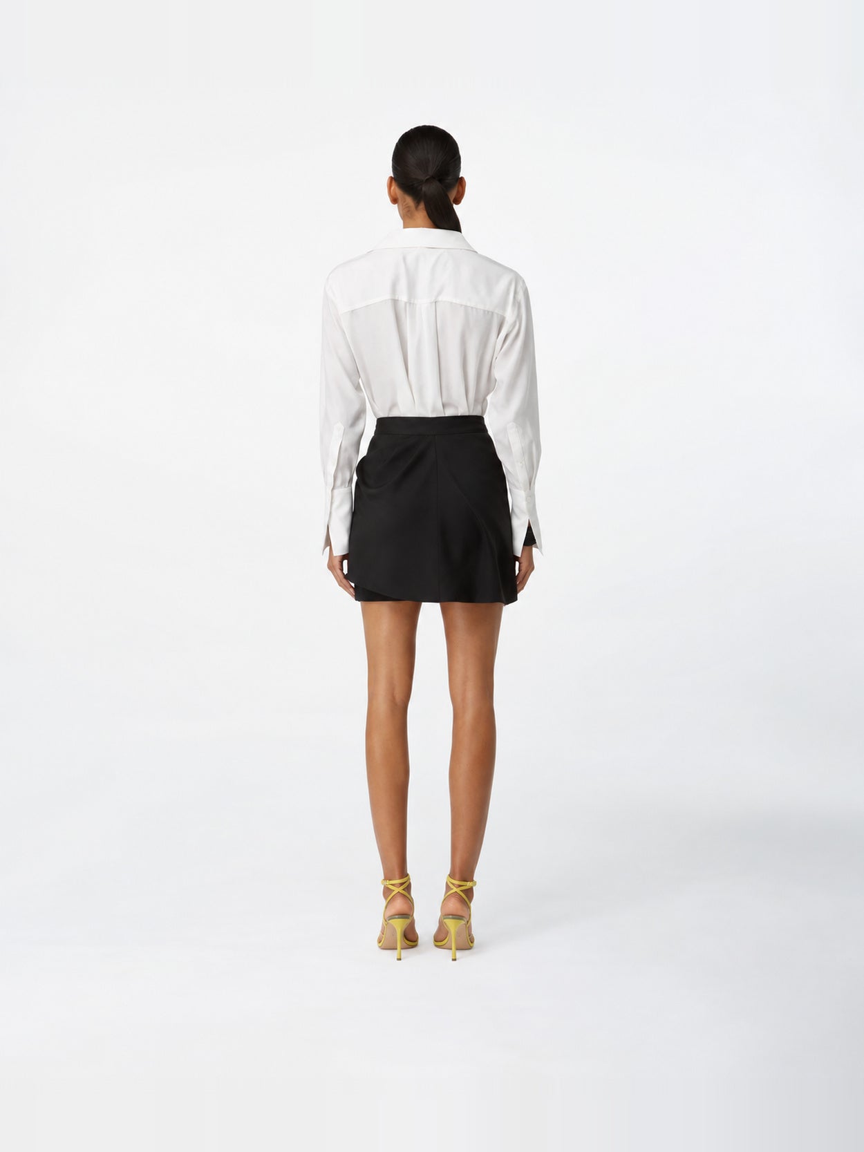 Anjo Black – Draped Silk Mini Skirt