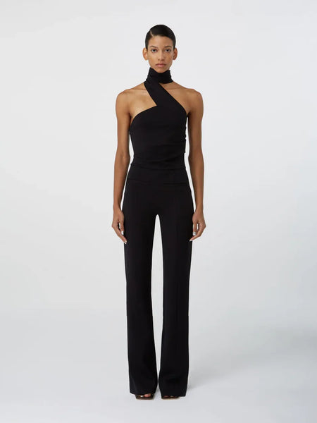 Valima Black – Twist Neckline Stretch Jumpsuit | GAUGE81 – GAUGE81