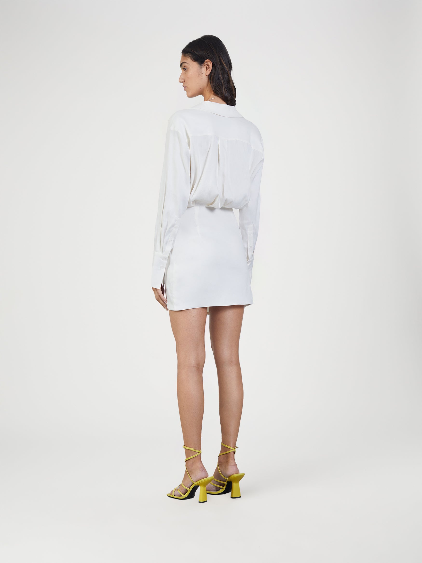 Naha Ivory Linen Mini Shirt Dress | Gauge81 Ivory / 38 Naha Ivory Linen Mini Shirt Dress | Gauge81 Ivory / 38