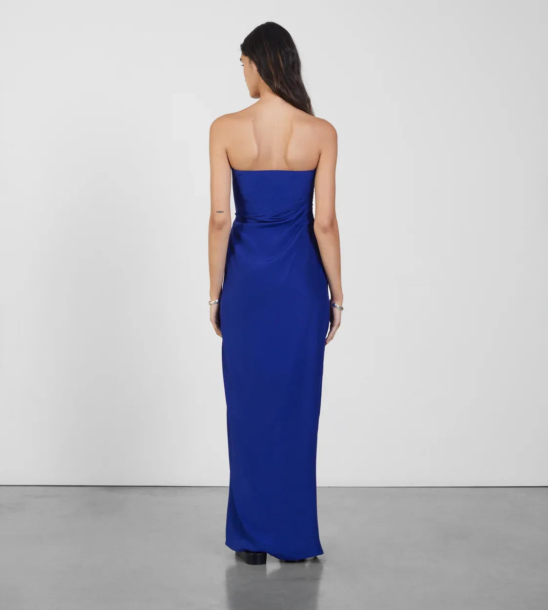 Lica Long Black – Strapless Silk Maxi Dress